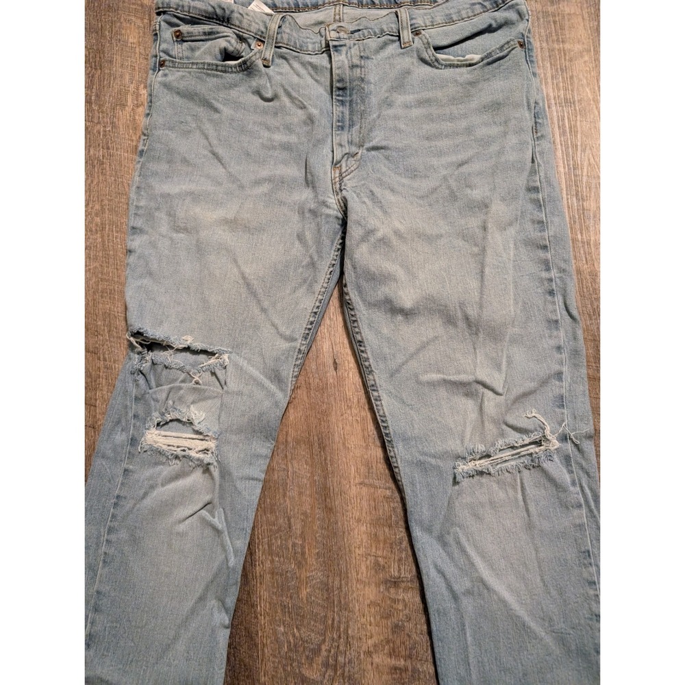 Levis 511 Slim Fit Mens 38/34 Lot of 2 Light Wash Ripped Distressed Denim Jeans - Picture 4 of 16
